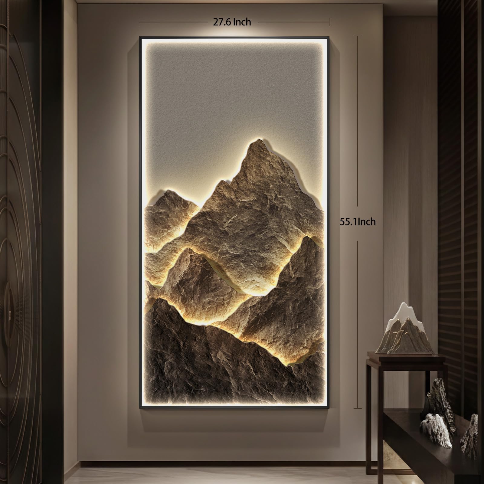LED Lighted Mountain Wall Art