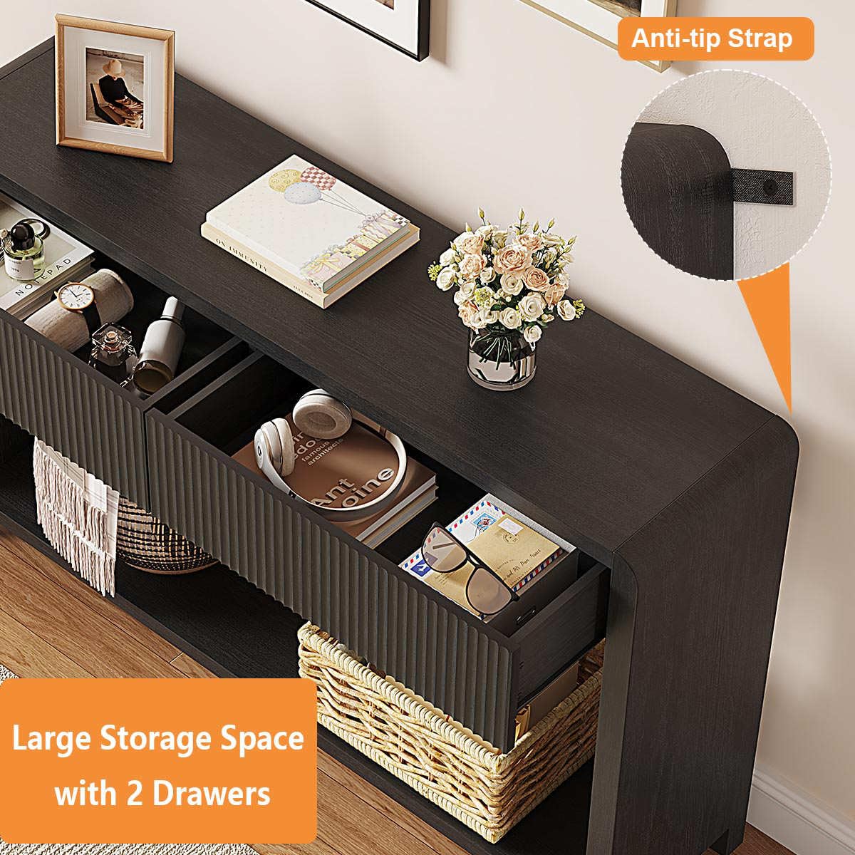 Console Table with 2 Drawers for Entryway