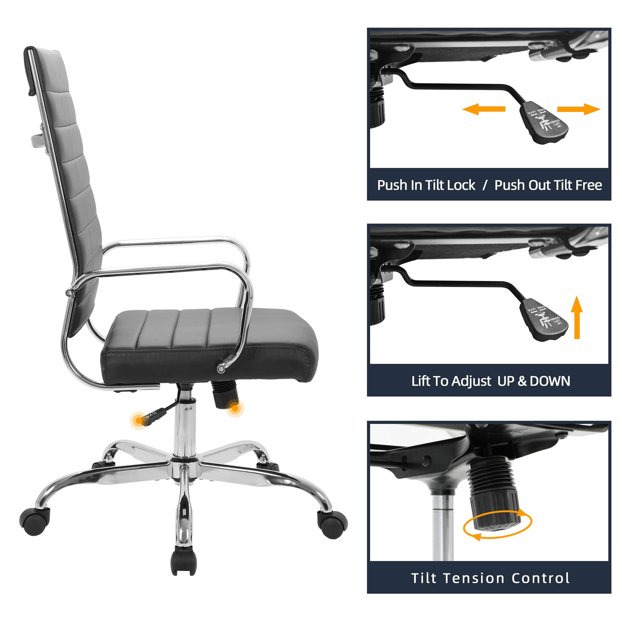 High Back Executive Office Chair with Wheels