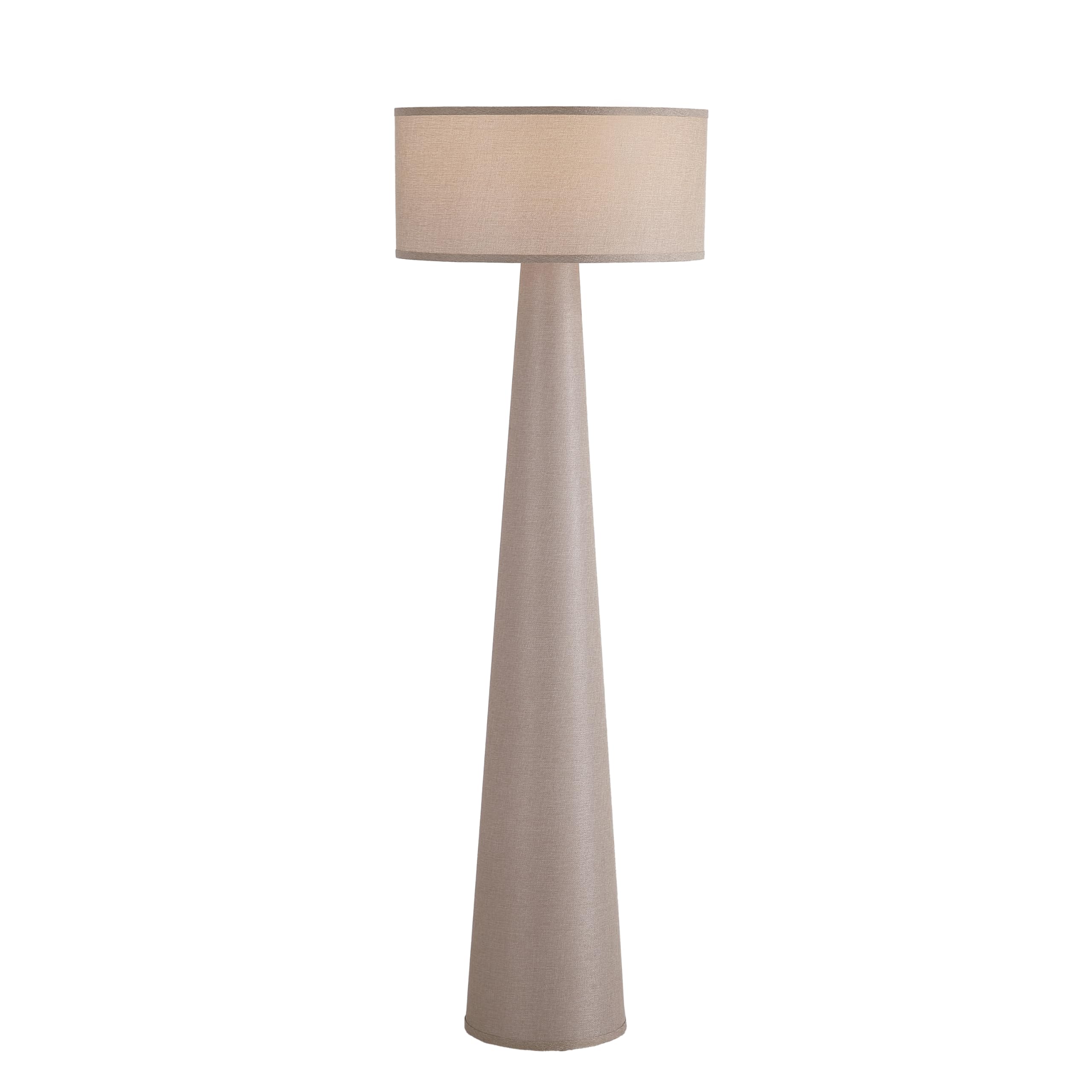 59" Taupe Linen Floor Lamp with LED Bulb