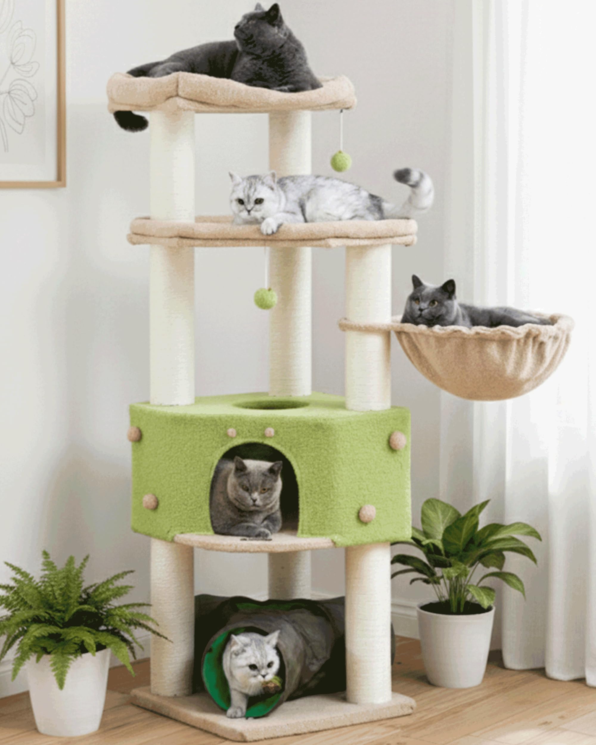 60 Inch Cat Tree Tower for Large Cats