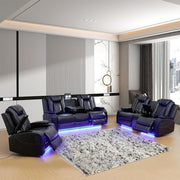 Power Recliner Couch Set with LED Light
