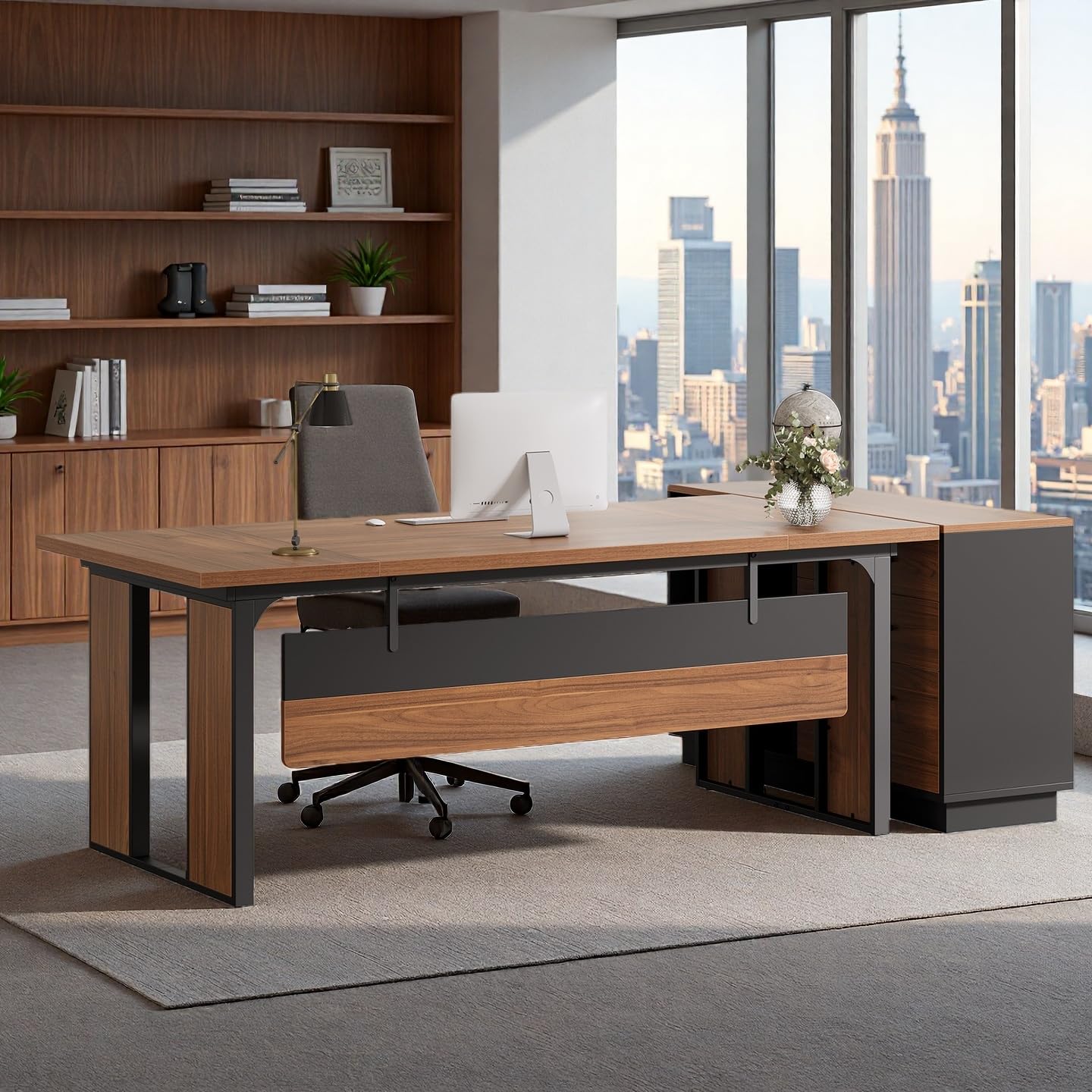 63" Executive Desk with Privacy Panel