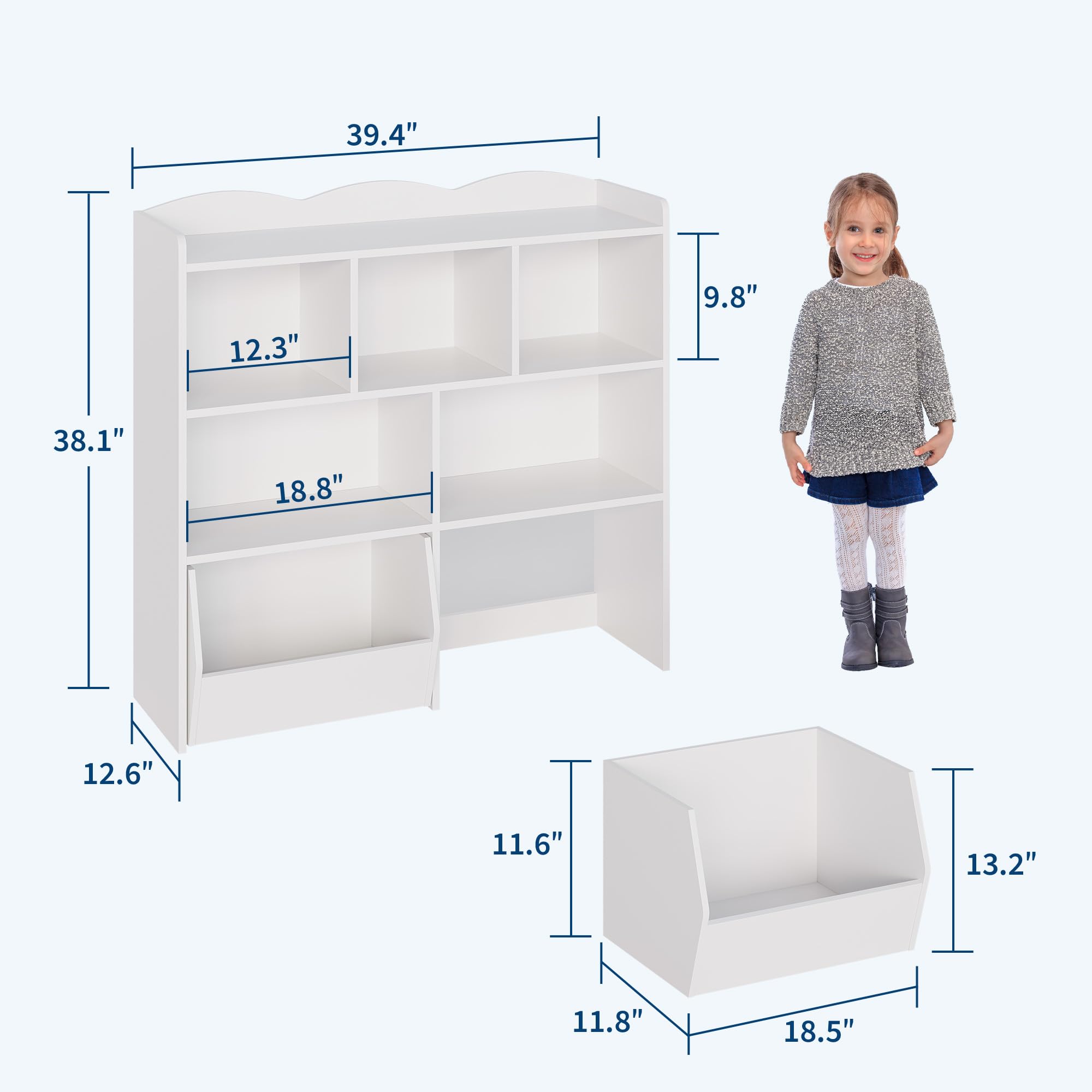 Toy Storage Organizer with Movable Drawers