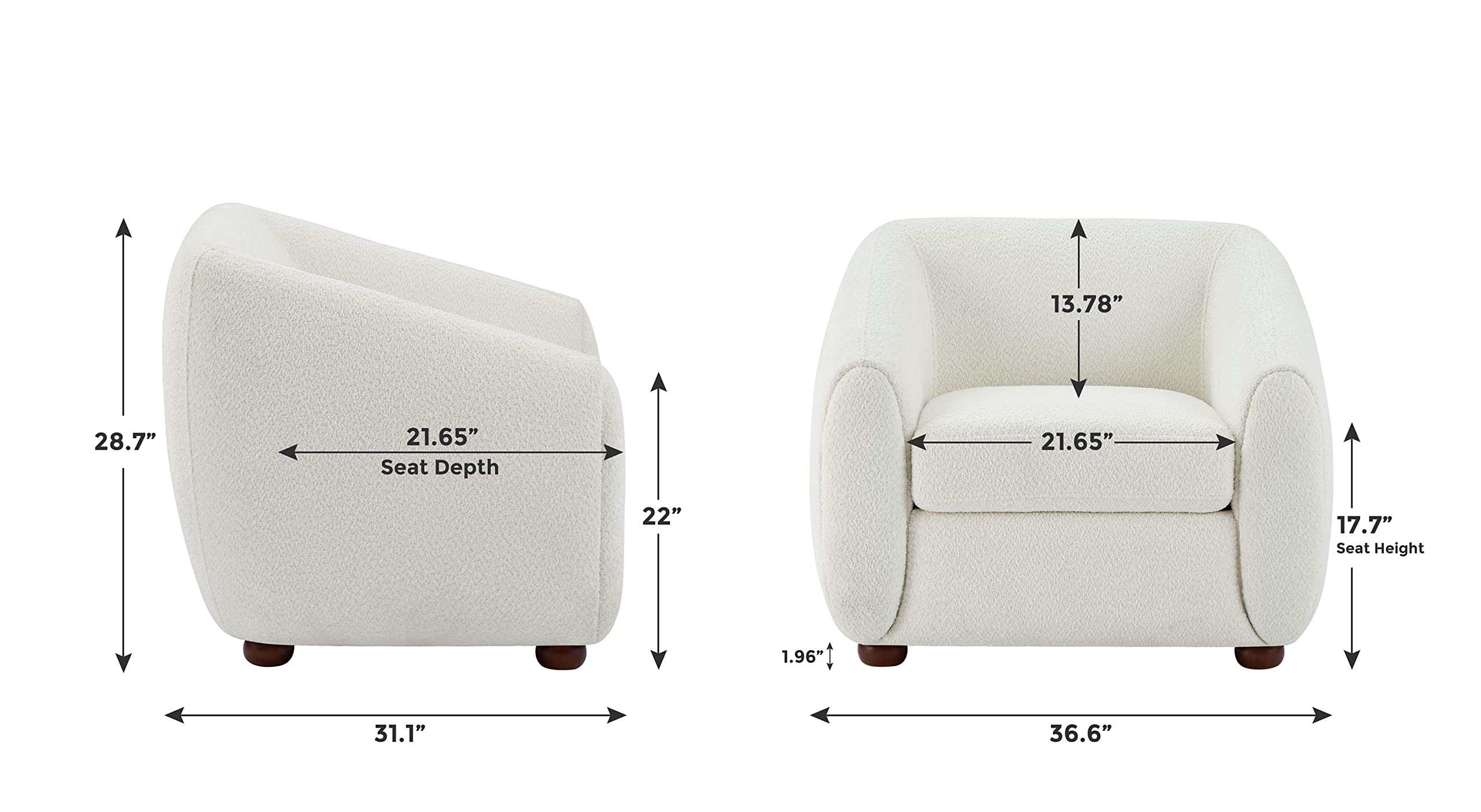 Oversized Sherpa Accent Chair with Cushion