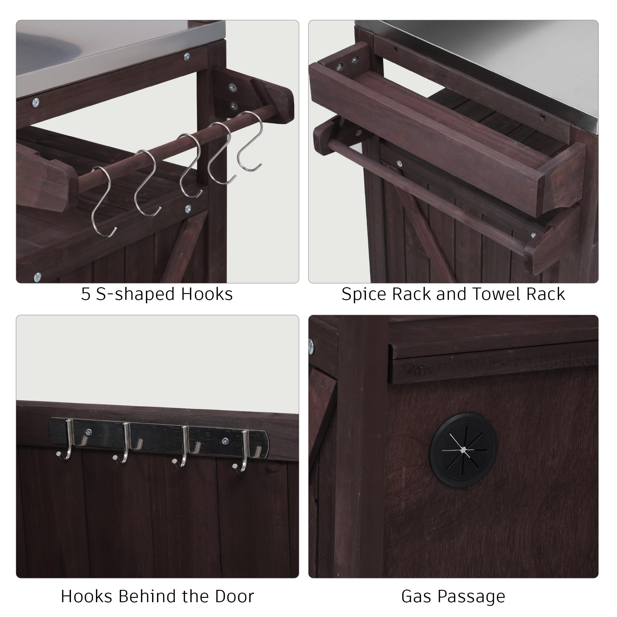 Outdoor Kitchen Island with Raised Shelf