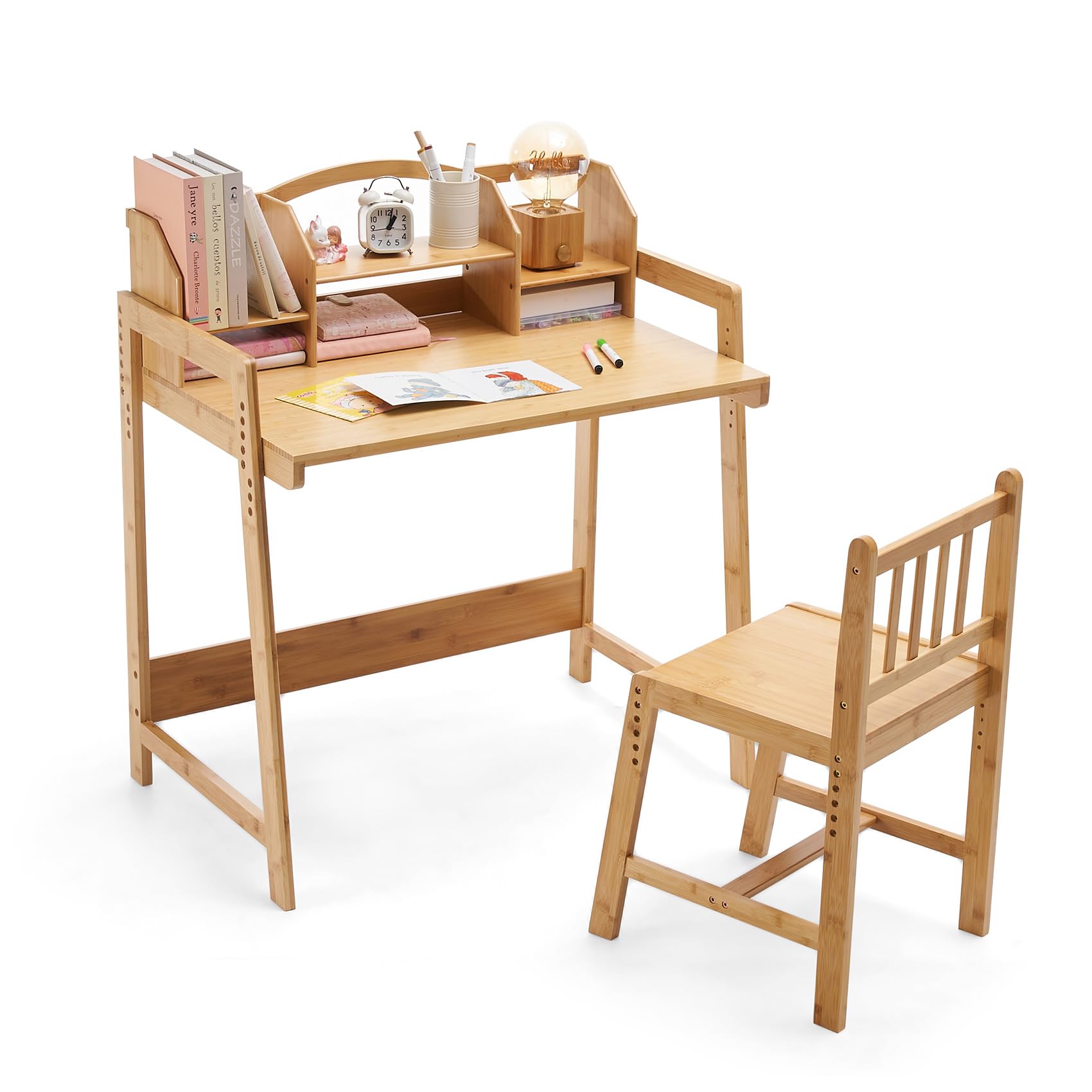 Kids Desk and Chair Set - Adjustable Height Study Desk