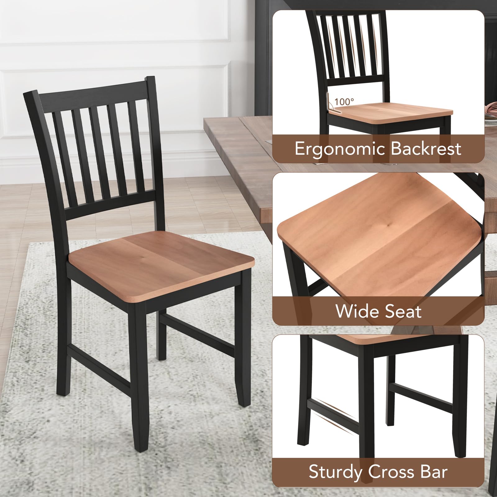 Mid-Century Modern Dining Chairs Set of 4