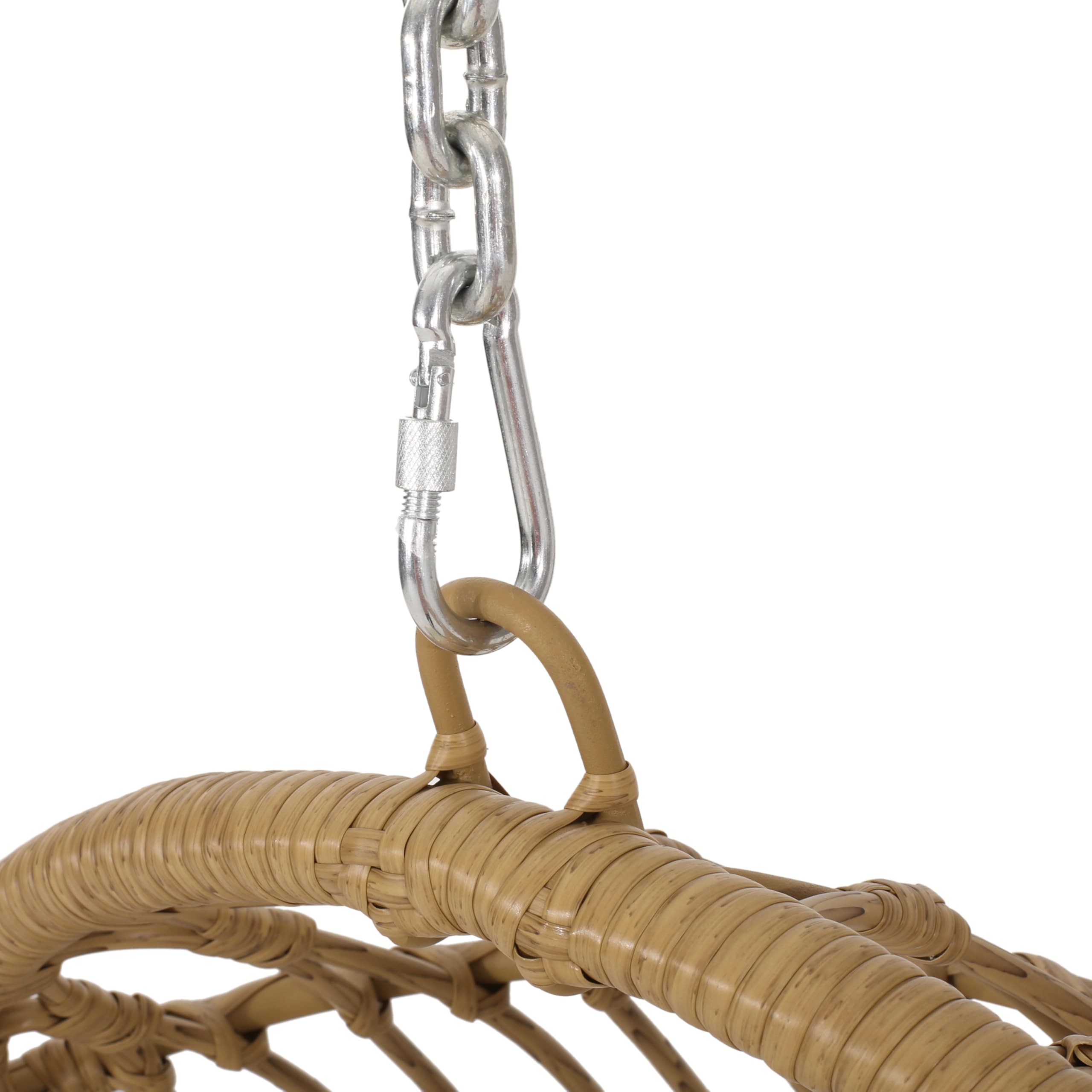 Wicker Basket Hanging Chair with Cushion