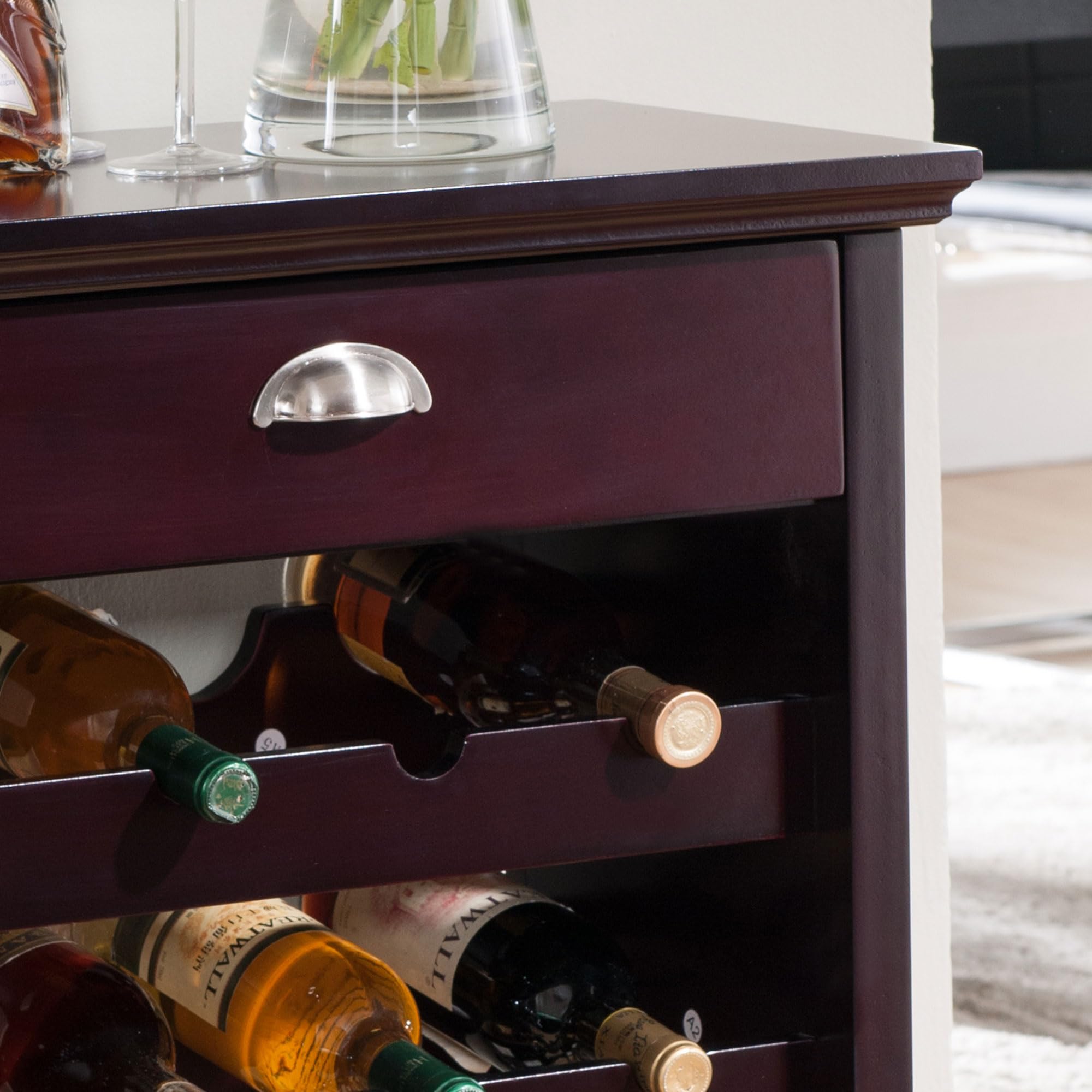 Wood Buffet Wine Rack Cabinet with Drawer