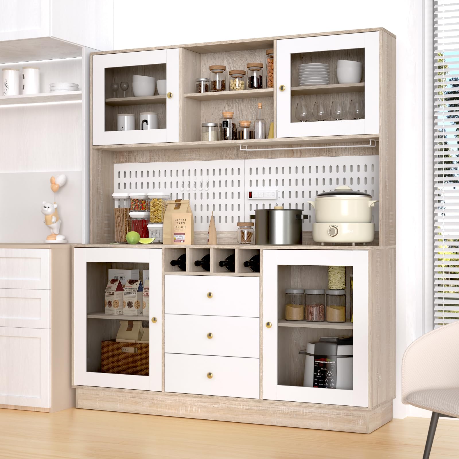 Tall Kitchen Hutch Cabinet with Storage