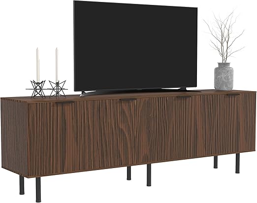 Mid Century Modern TV Stand for 80 Inch TV with 4 Drawers