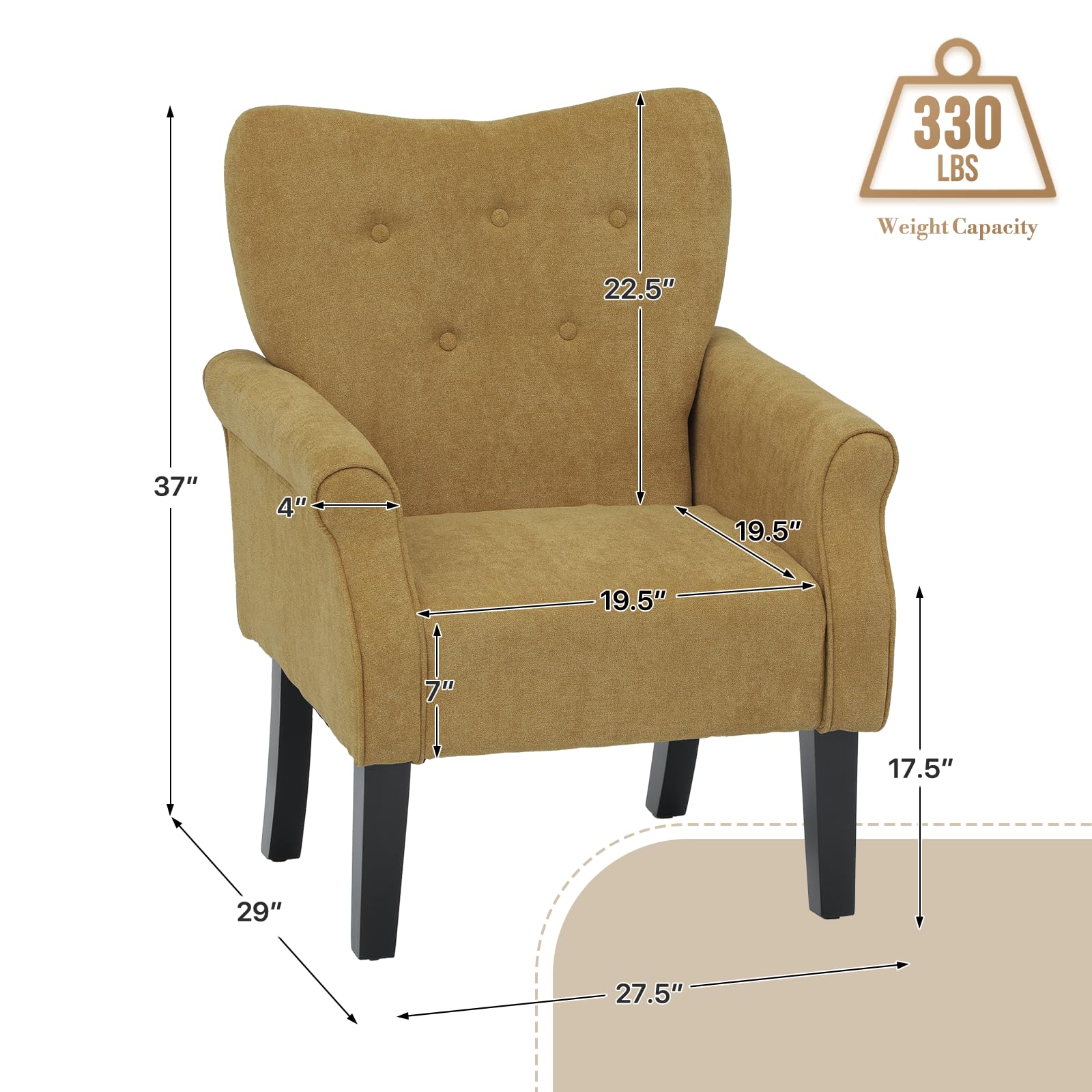 Mid Century Accent Chair with High Back