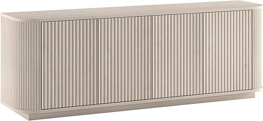 Fluted TV Stand for TVs up to 75" Weathered Gray