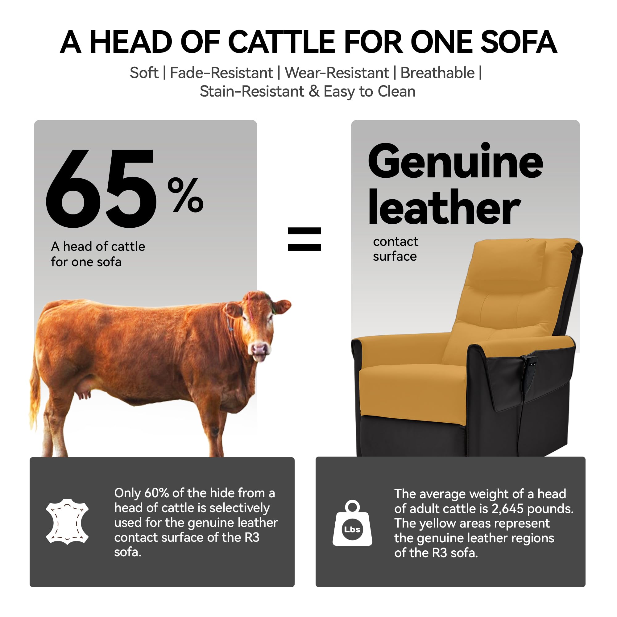 Genuine Leather Power Rocker Recliner Chair