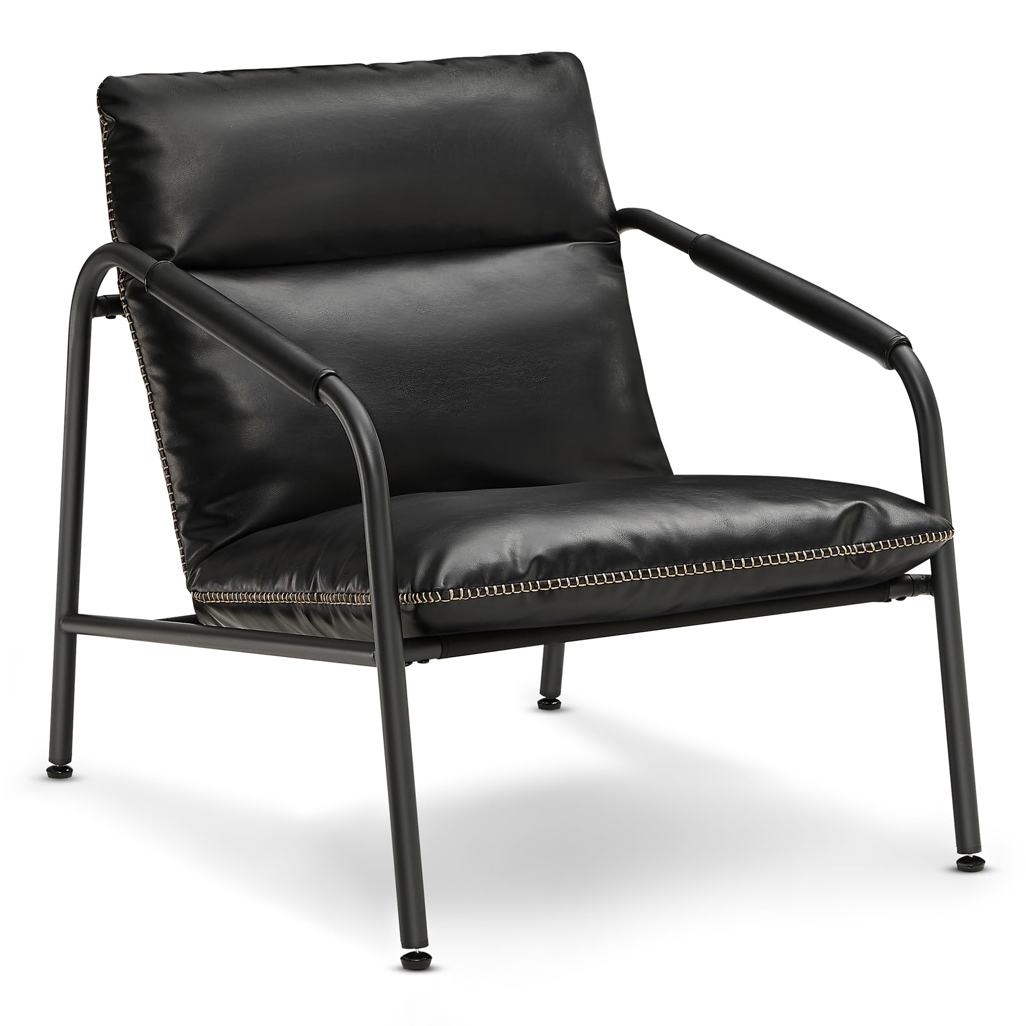 Mid-Century Modern Accent Chair with Metal Frame