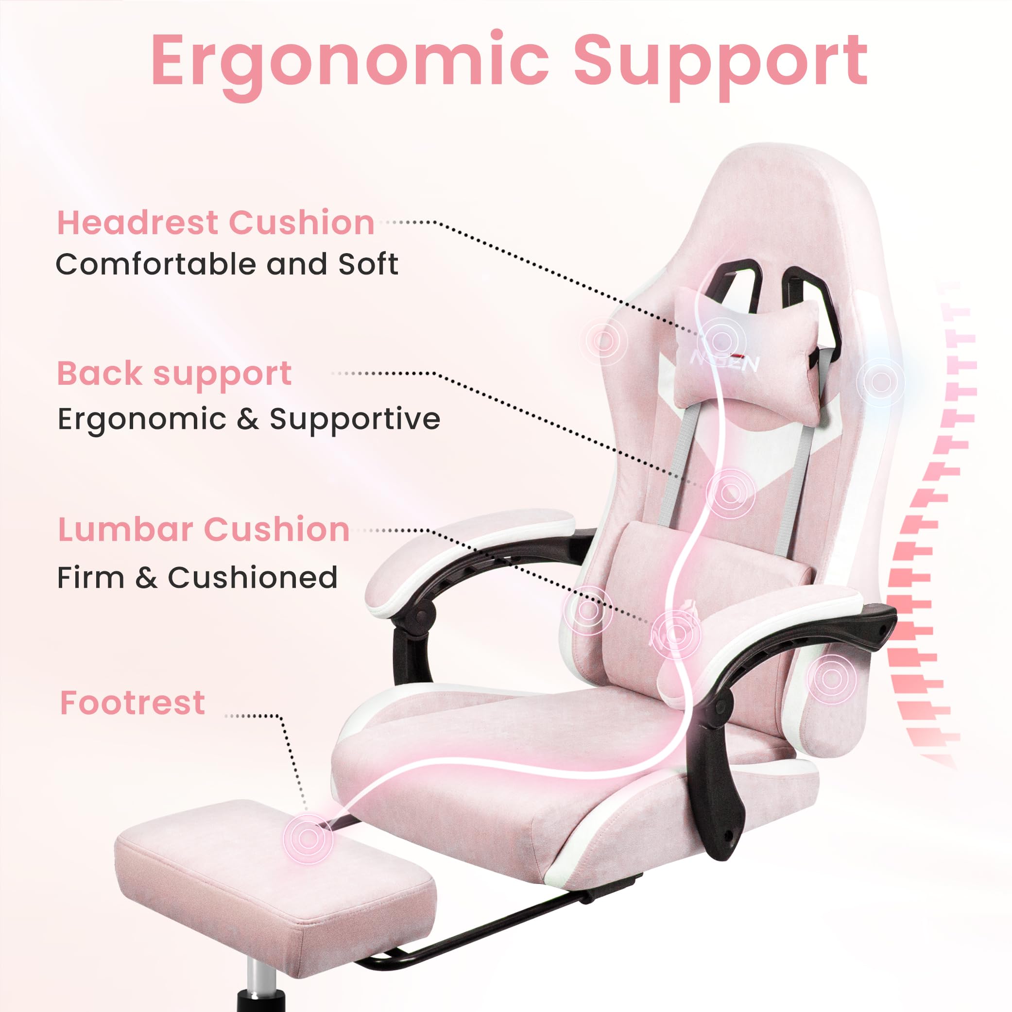 Ergonomic Gaming Chair with Lumbar Support