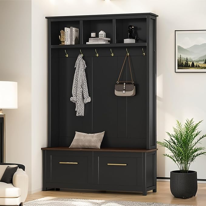 4-in-1 Storage Hall Tree with Bench