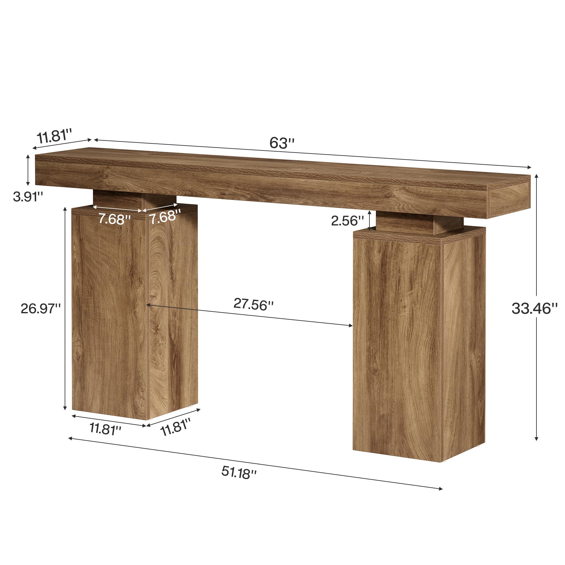 63-Inch Farmhouse Console Table