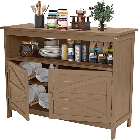 HIPS All-Weather Outdoor Storage Cabinet with Magnetic Doors