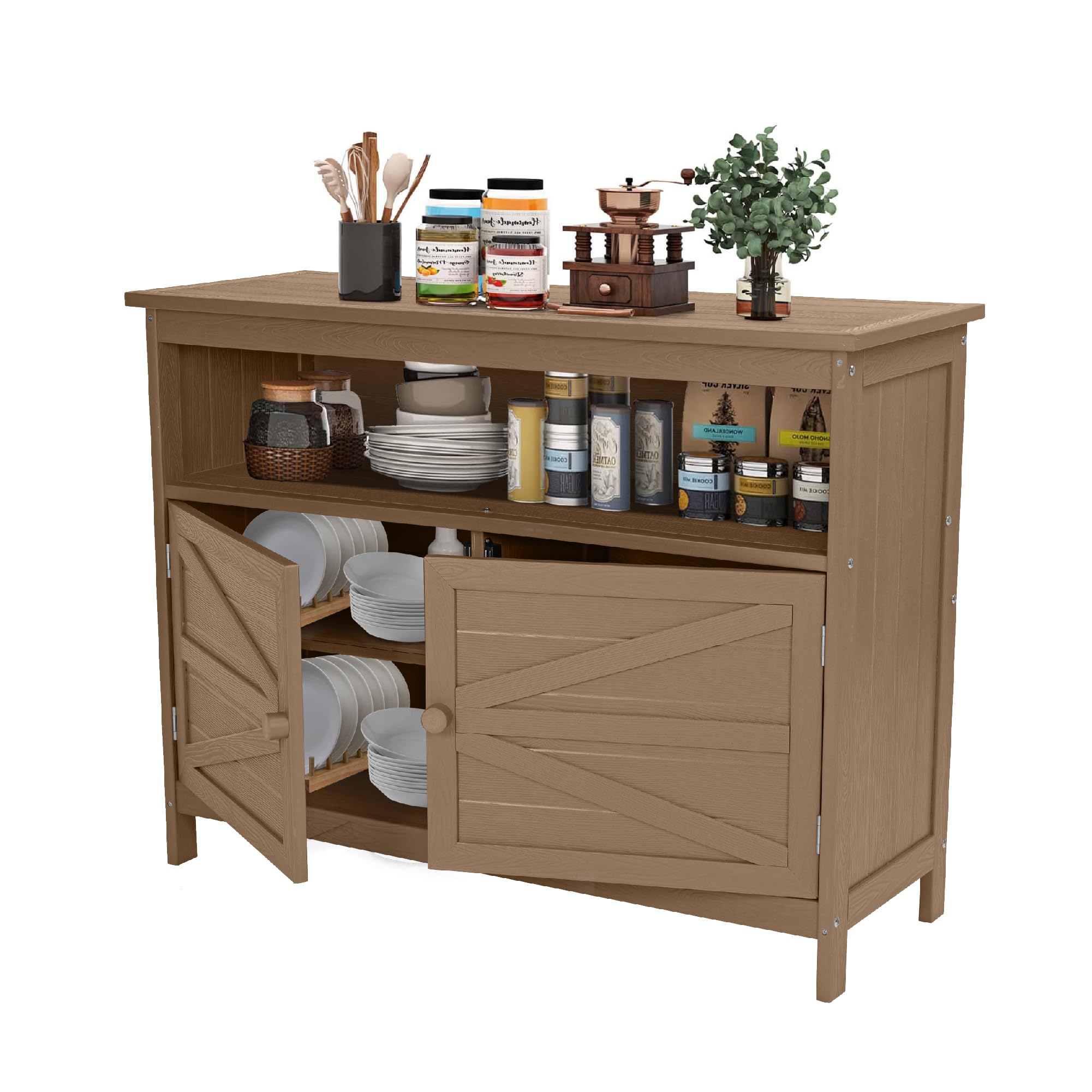 All-Weather Outdoor Storage Cabinet with Magnetic Doors