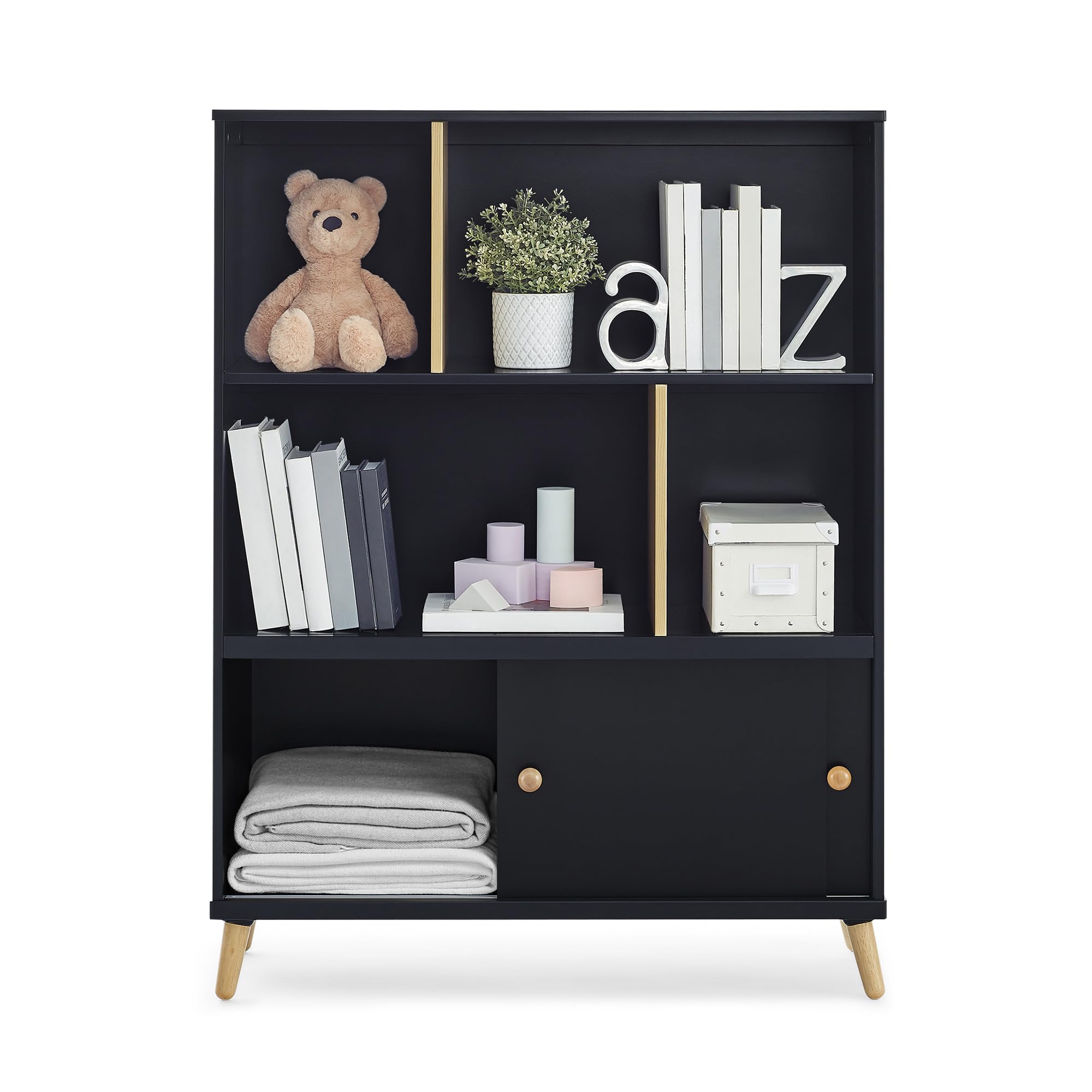 Kids Bookcase with Sliding Door Storage