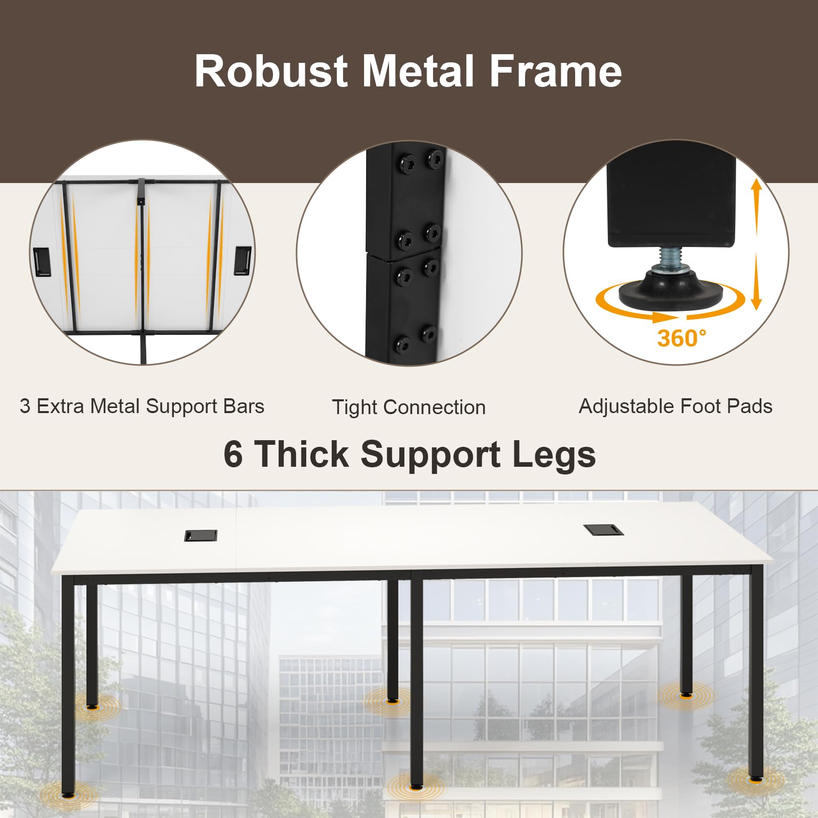 8 FT Conference Table with Cable Management