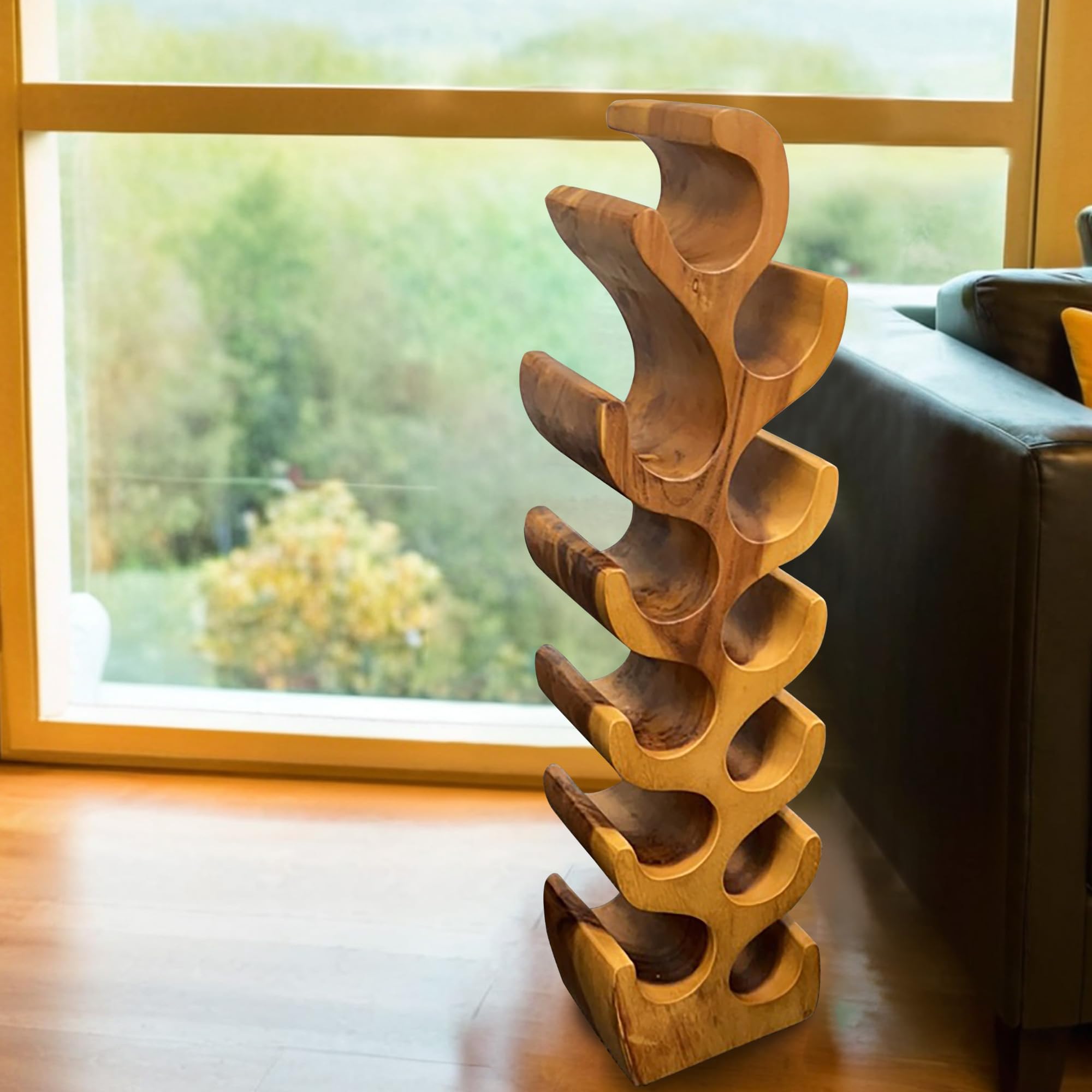 12 Bottle Acacia Wood Wine Rack