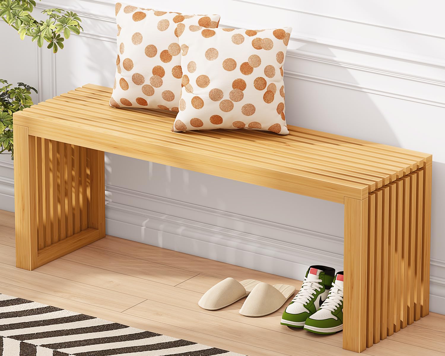 Bamboo Dining Bench 35 Inch Natural