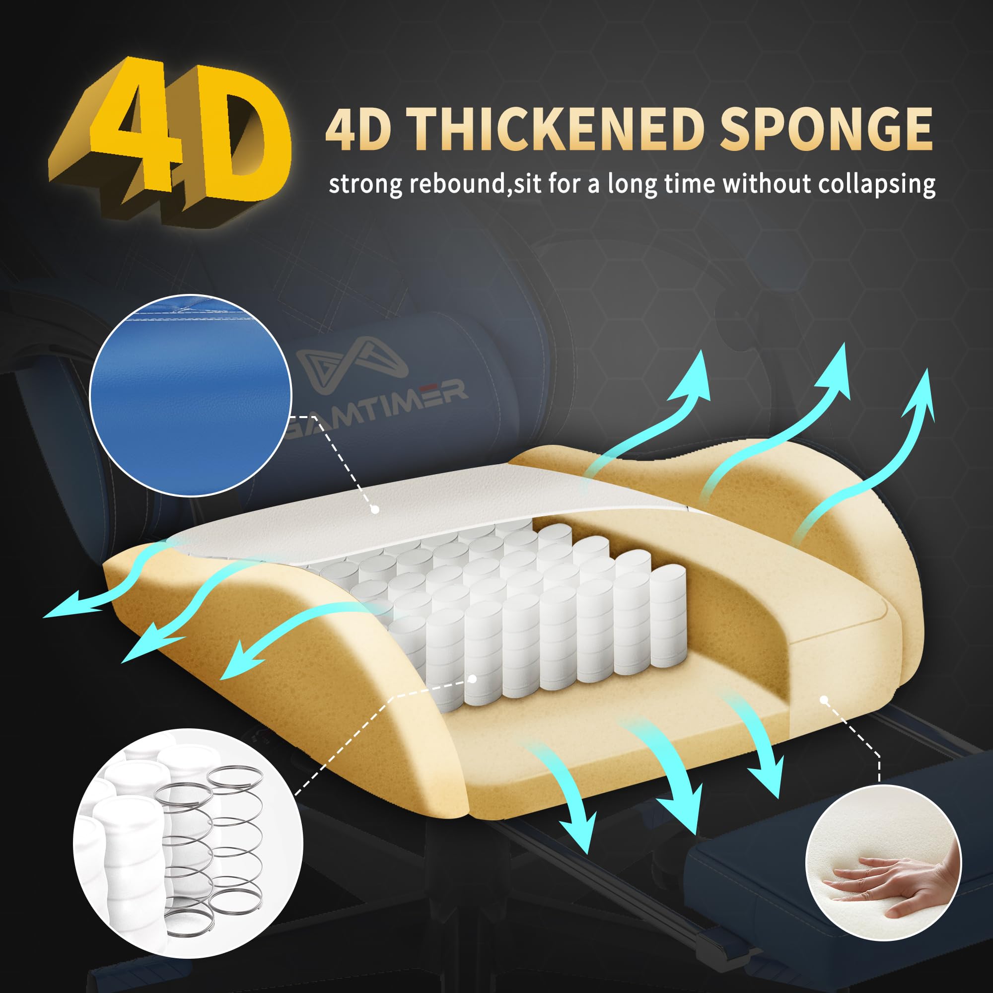 Ergonomic Gaming Chair with Footrest