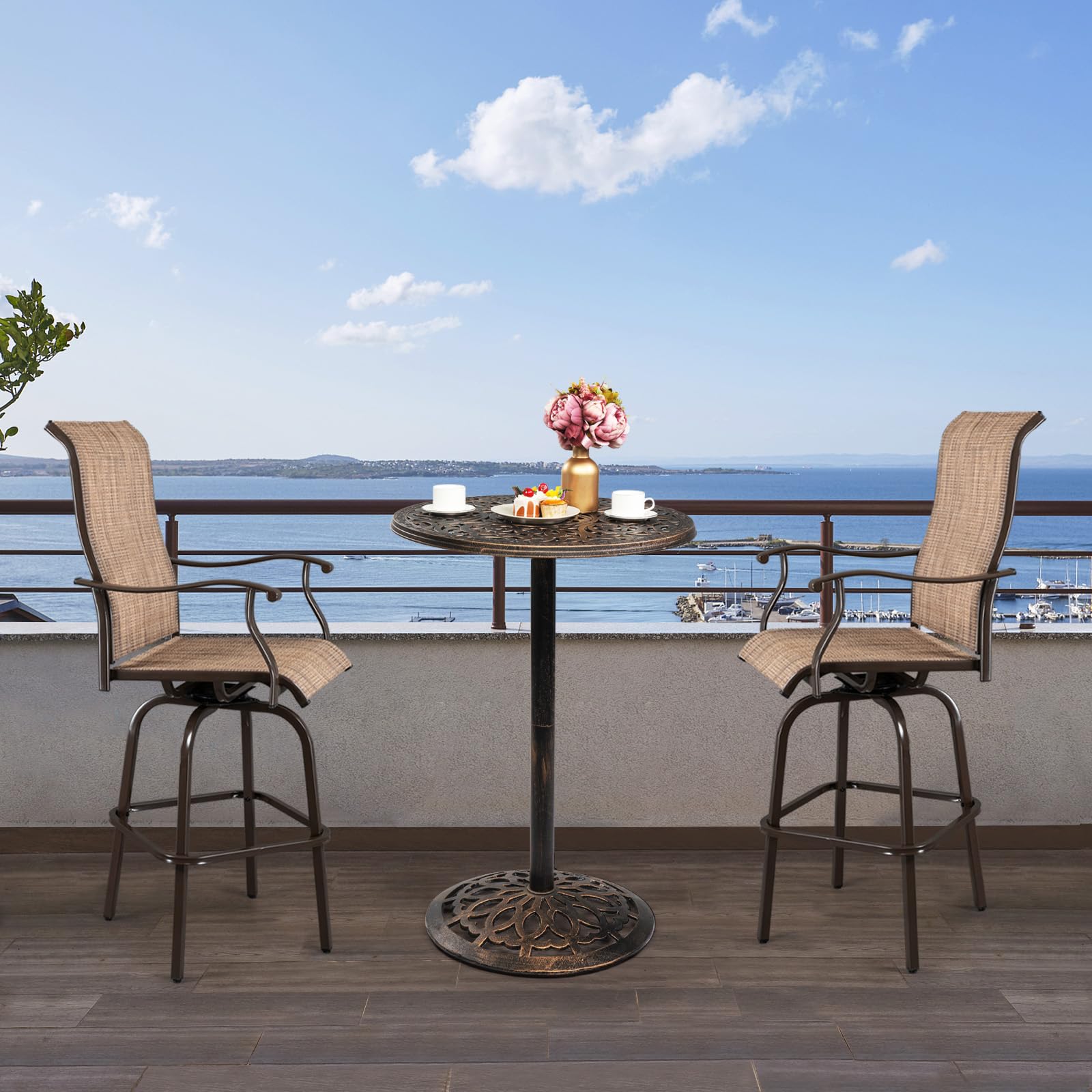 40" Round Cast Aluminum Bar Table