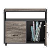 Lockable File Cabinet with Drawers and Rolling Casters
