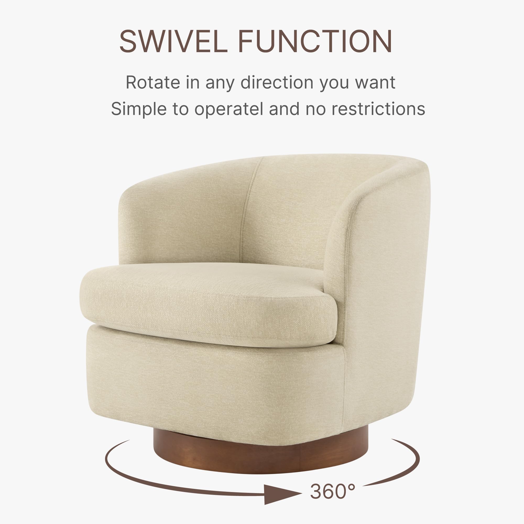 Oatmeal Barrel Swivel Accent Chair Set of 2