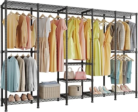 Extra Large Heavy Duty Clothes Rack with Adjustable Shelves