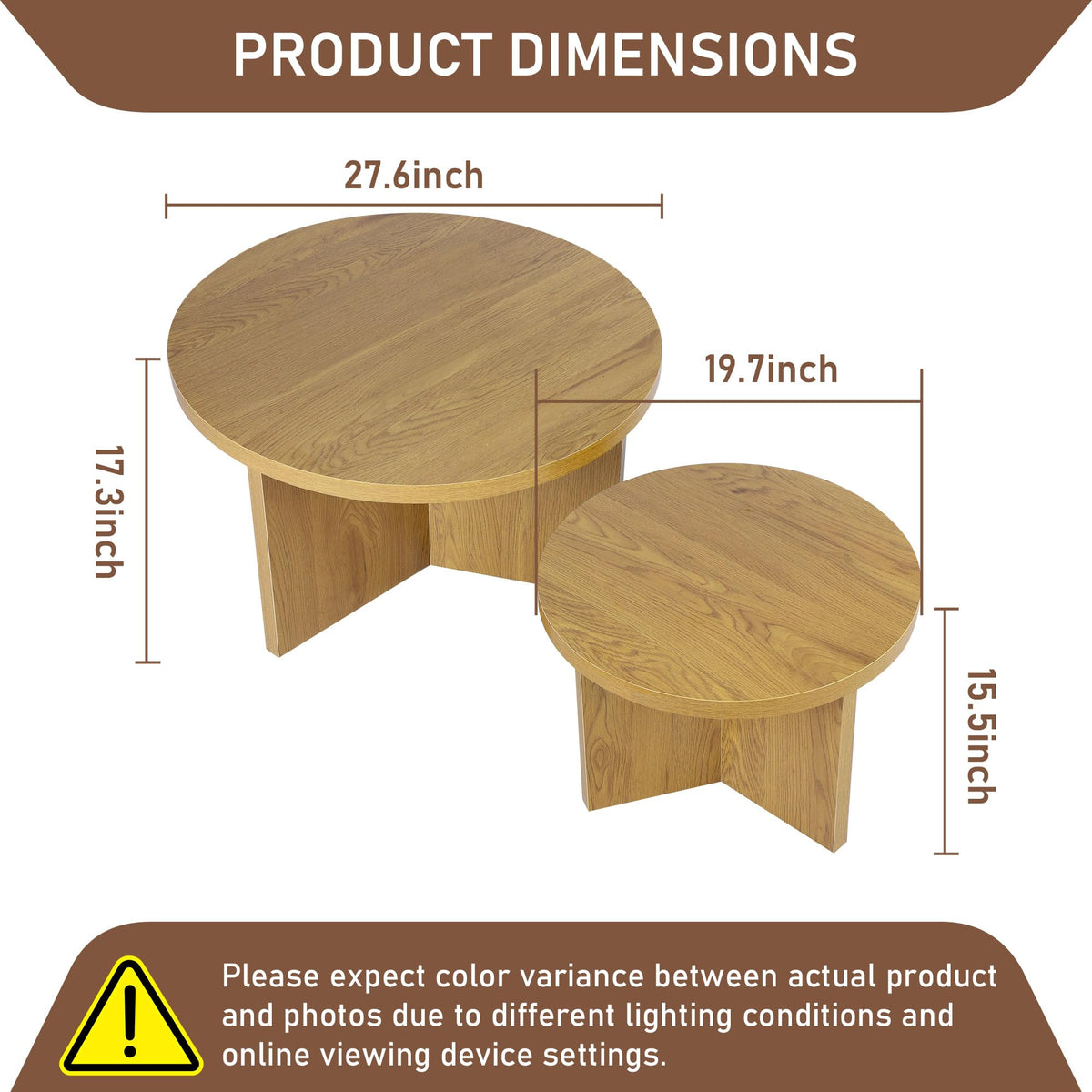 Round Nesting Coffee Tables Set of 2