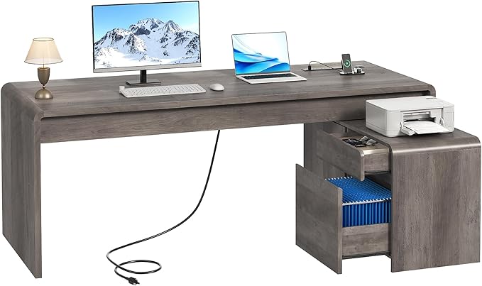 Executive L-Shaped Desk with Storage
