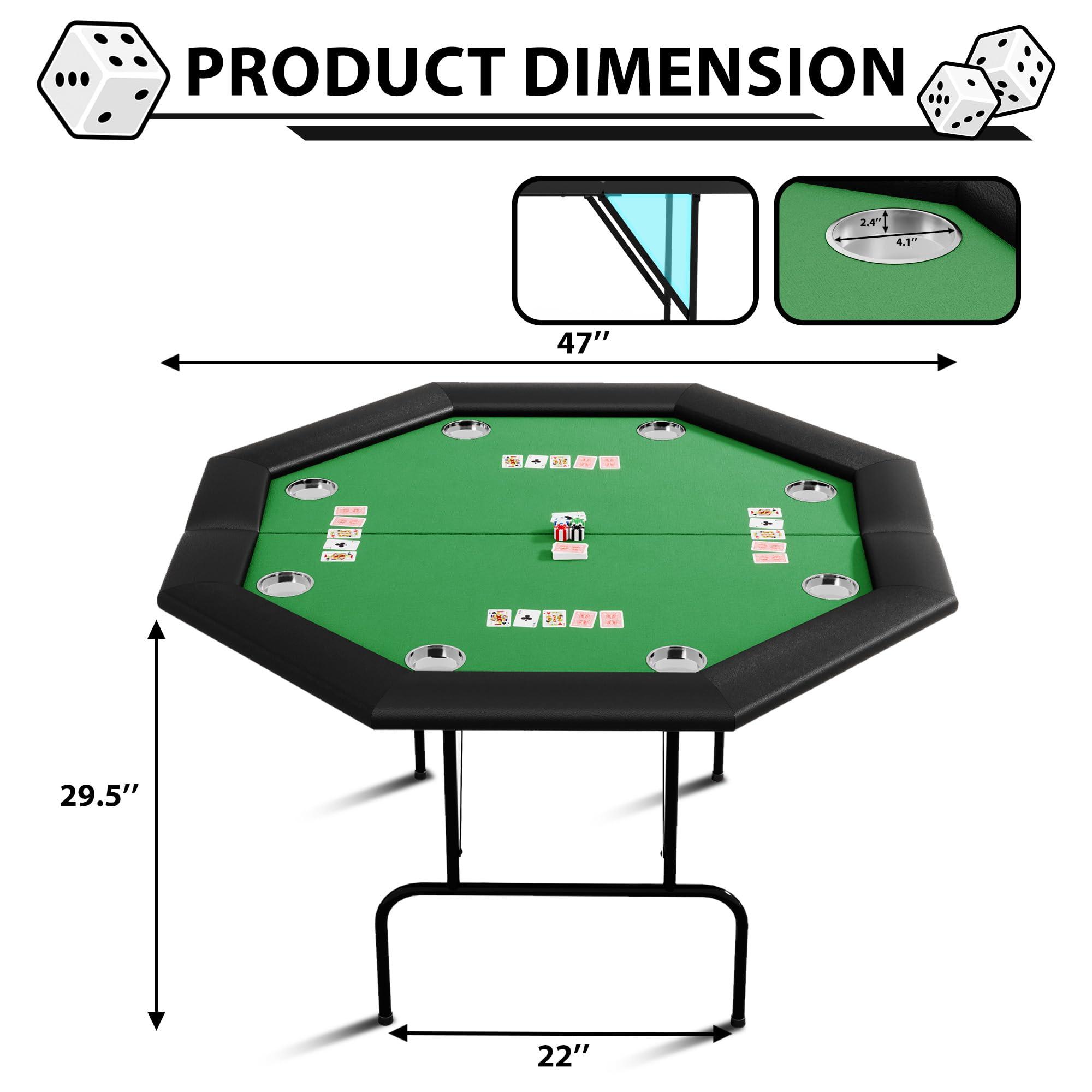 8-Player Octagon Poker Table