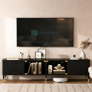 TV Stand with LED Lighting and Storage
