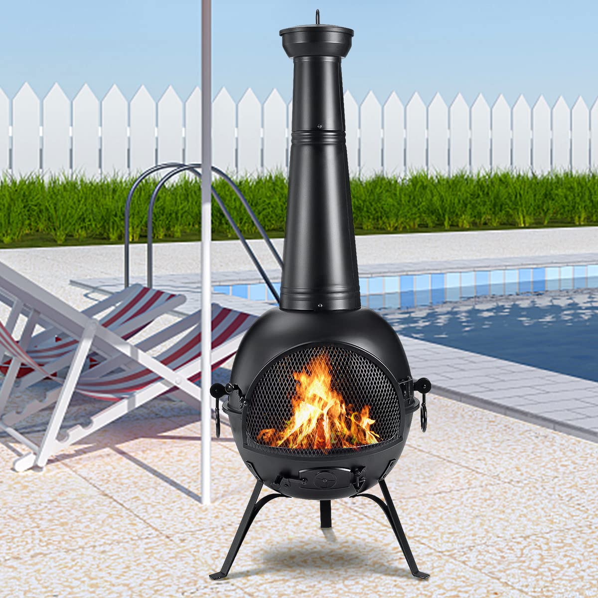 Prairie Fire Outdoor Chiminea with Cover