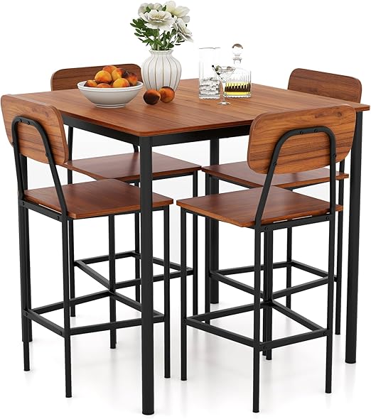 5-Piece Counter Height Dining Set with Bar Stools