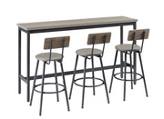 4-Piece Bar Table Set with Upholstered Stools