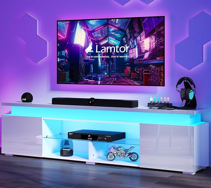 85 Inch LED TV Stand with Power Outlet