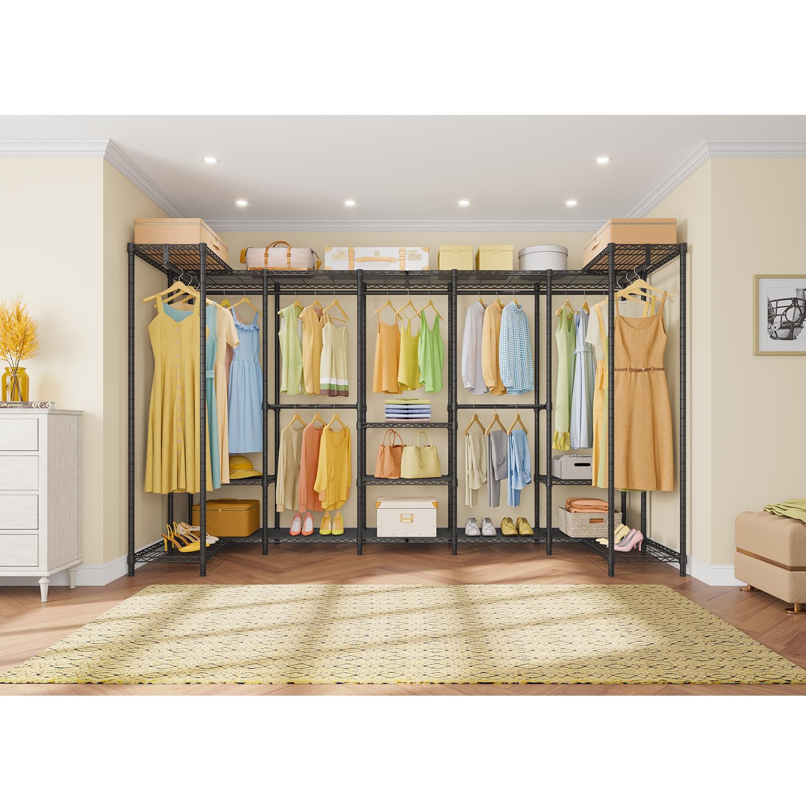 Heavy Duty Clothes Rack Freestanding Closet Organizer