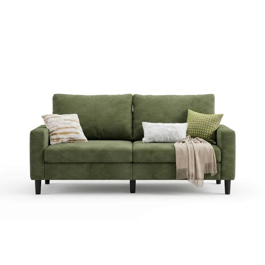 79-Inch Corduroy Loveseat Sofa with Adjustable Seat Depth