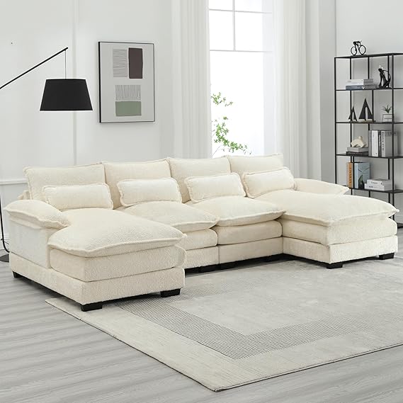 110'' U-Shaped Sectional Sofa with Double Lounger