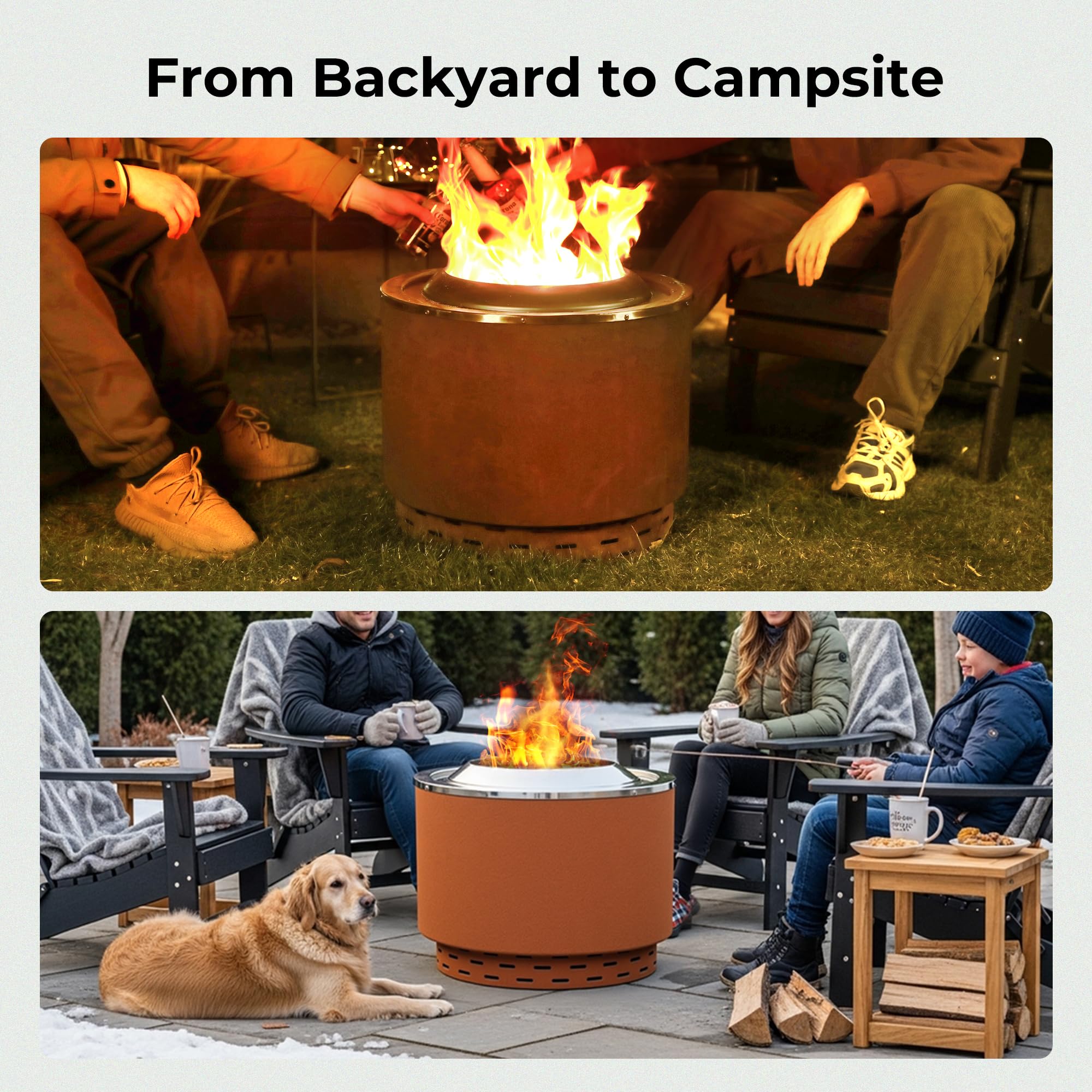 20" Smokeless Dual Flame Fire Pit