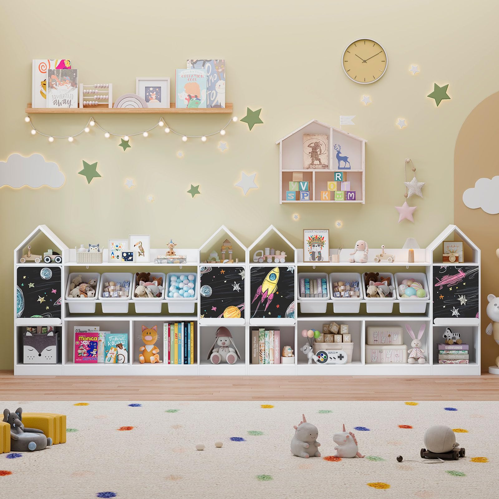 Castle Shape Children's Bookcase with Blackboard
