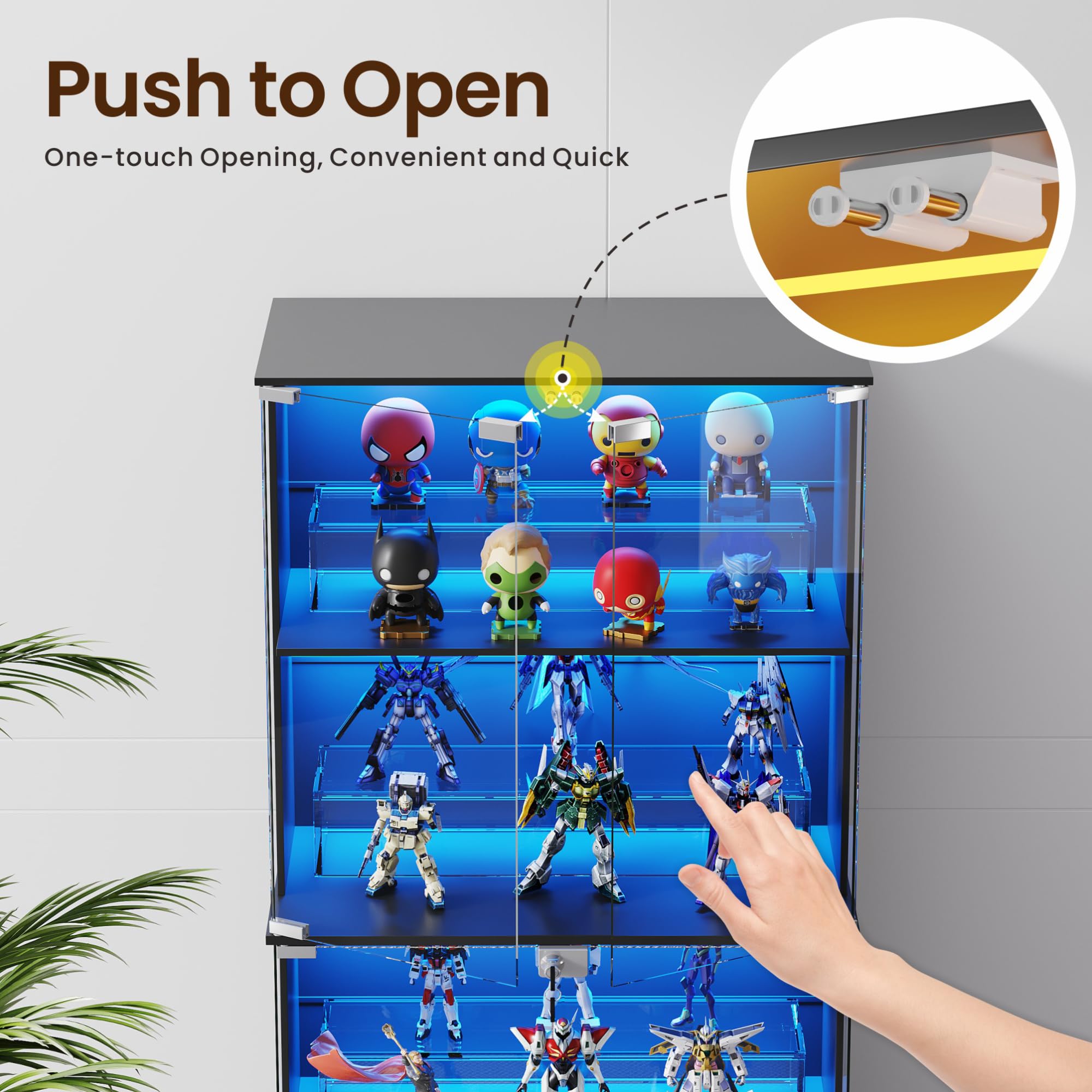 Display Cabinet with LED Lighting and Glass Doors