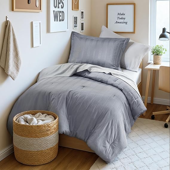 Logan Striped Comforter Set King 7-Piece