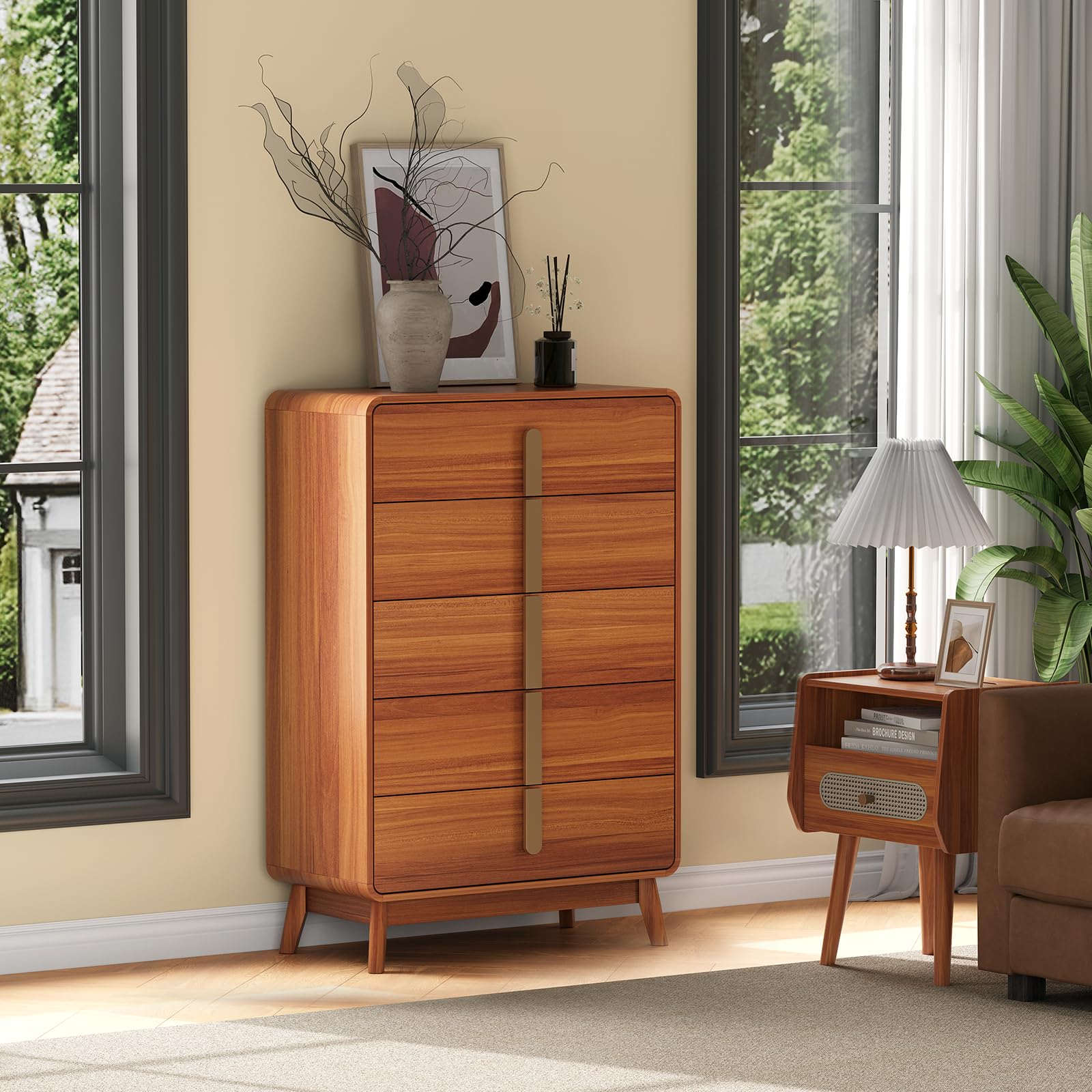 5 Drawer Mid-Century Modern Dresser